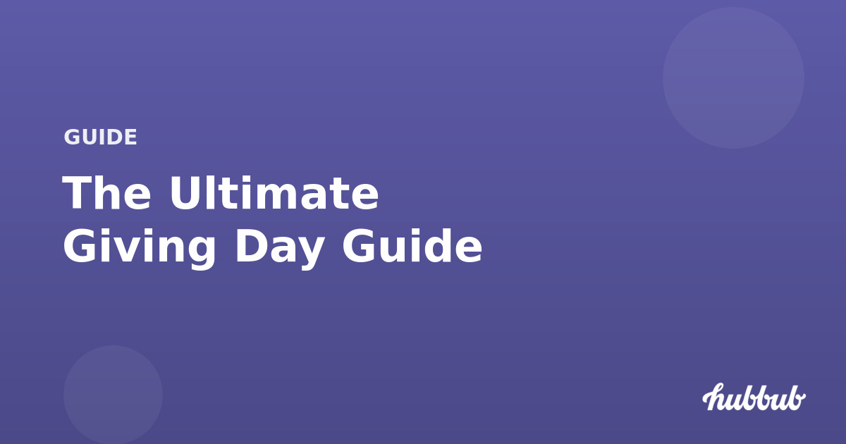 How to run a Giving Day